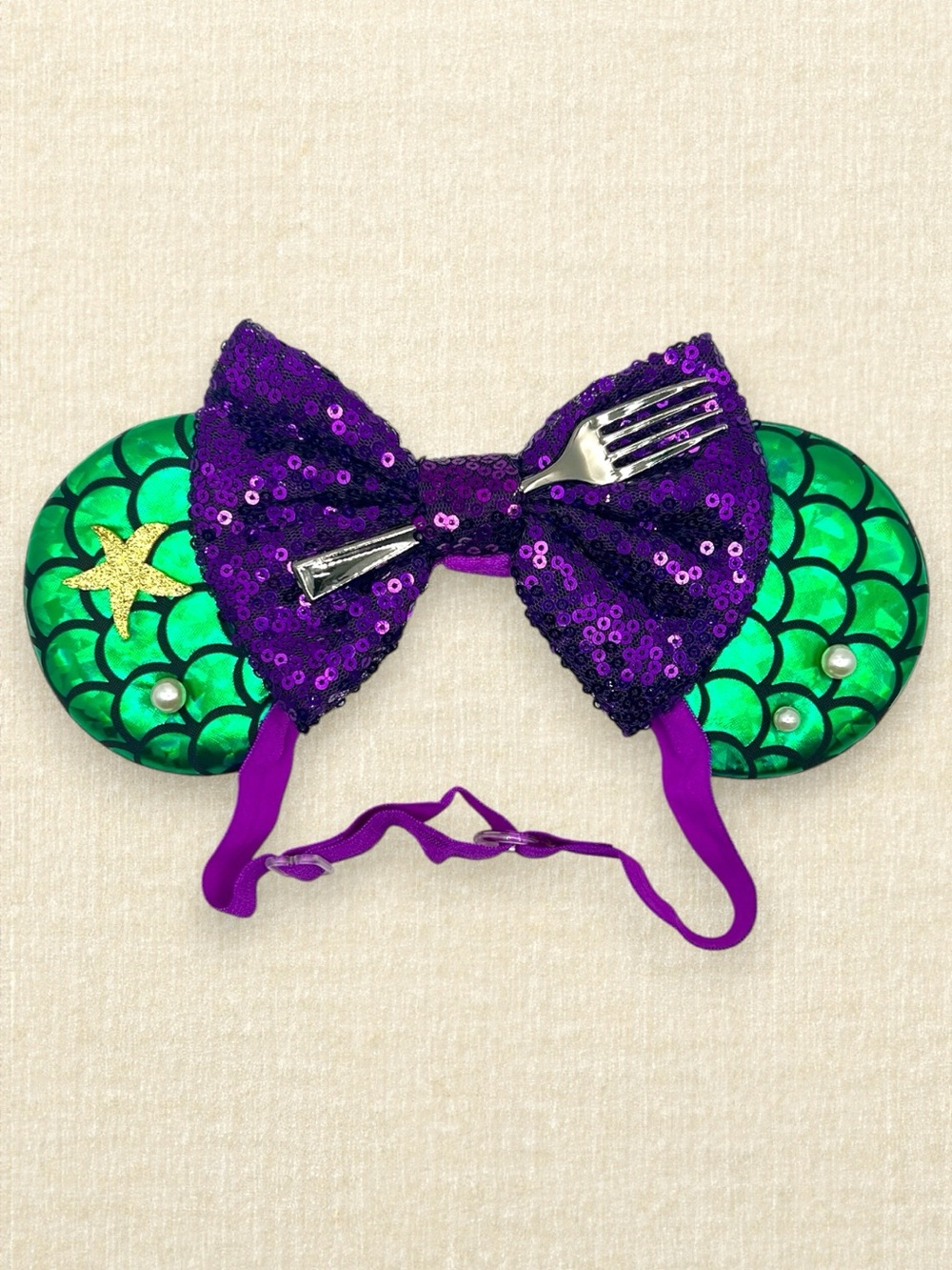 Elastic Princess Ariel Little Mermaid Minnie Ears | Disney-Inspired Mouse Ears